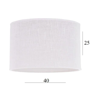 Abażur w kształcie dużego walca 14W E27 biały len 40/25   