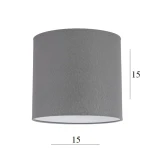 Abażur w kształcie walca 1W-E27 szary 15/15  