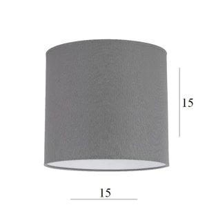 Abażur w kształcie walca 1W-E27 szary 15/15  