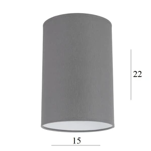 Abażur do lampki walec 2W-E27 szary 15/22  