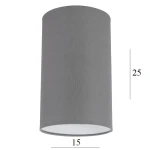 Abażur walec do lampki 3W-E27 szary 15/25  