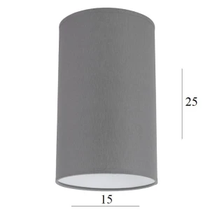 Abażur walec do lampki 3W-E27 szary 15/25  