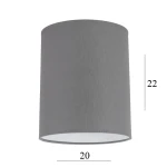 Abażur w kształcie walca 4W-E27 szary 20/22  