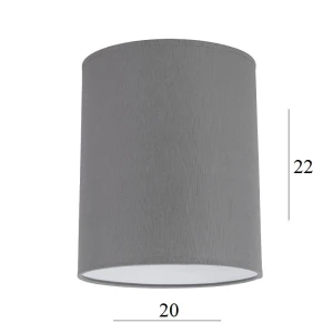 Abażur w kształcie walca 4W-E27 szary 20/22  