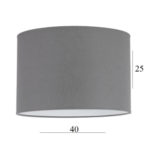 Abażur w kształcie dużego walca 14W E27 szary 40/25   