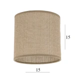 Abażur w kształcie walca 1W-E27 juta 15/15   