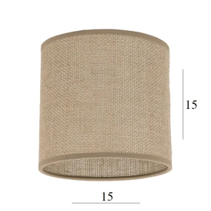 Abażur w kształcie walca 1W-E27 juta 15/15   