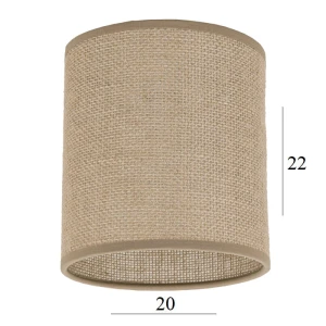 Abażur w kształcie walca 4W-E27 juta 20/22   