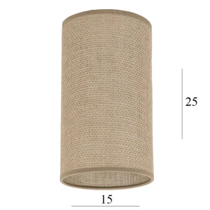 Abażur walec do lampki 3W-E27 juta 15/25  