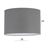 Abażur w kształcie dużego walca 6W-E27 szary 50/30  