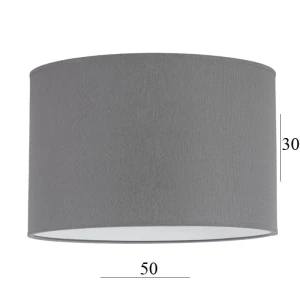 Abażur w kształcie dużego walca 6W-E27 szary 50/30  