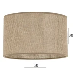 Abażur w kształcie dużego walca 6W-E27 juta 50/30   