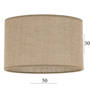 Abażur w kształcie dużego walca 6W-E27 juta 50/30   