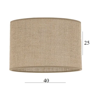 Abażur w kształcie dużego walca 14W E27 juta 40/25    