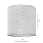 Abażur w kształcie walca 1W-E27 srebro 15/15  