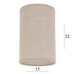 Abażur do lampki walec 2W-E27 beż len 15/22  