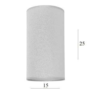 Abażur walec do lampki 3W-E27 srebro 15/25   