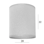 Abażur w kształcie walca 4W-E27 srebro 20/22   