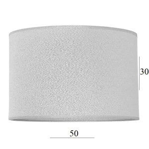 Abażur w kształcie dużego walca 6W-E27 srebro 50/30   