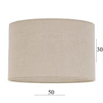 Abażur w kształcie dużego walca 6W-E27 beż len 50/30  