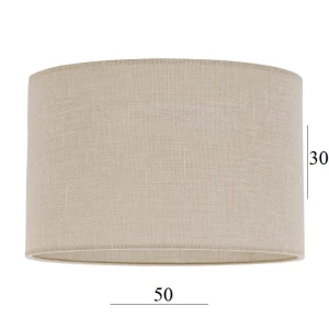 Abażur w kształcie dużego walca 6W-E27 beż len 50/30  