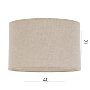 Abażur w kształcie dużego walca 14W E27 beż len 40/25  