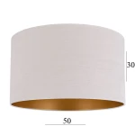 Abażur w kształcie dużego walca 6W-E27 surowy welur - 50/30  