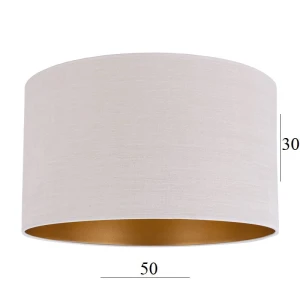 Abażur w kształcie dużego walca 6W-E27 surowy welur - 50/30  