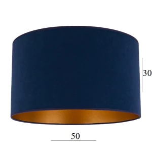 Abażur w kształcie dużego walca 6W-E27 granatowy welur - 50/30    