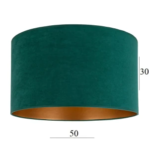 Abażur w kształcie dużego walca 6W-E27 zielony welur - 50/30     