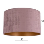 Abażur w kształcie dużego walca 6W-E27 różowy welur - 50/30      
