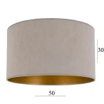 Abażur w kształcie dużego walca 6W-E27 beżowy welur - 50/30       