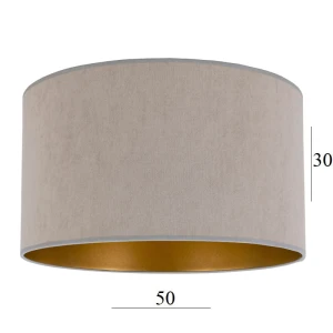 Abażur w kształcie dużego walca 6W-E27 beżowy welur - 50/30       
