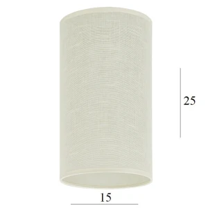 Abażur walec do lampki 3W-E27 ecru struktura 15/25  