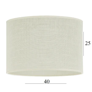 Abażur w kształcie dużego walca 14W E27 ecru struktura 40/25   
