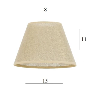 ABAŻUREK do żyrandola stożek 1S-E14 ZŁOTY len 8/15 wys 11 