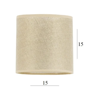 Abażur do lampy walec 1W len ze złotą nitką 15/15