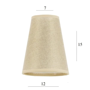 ABAŻUREK do lampki stożek 2S-E14 ZŁOTY len 7/12 wys 15