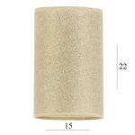 Abażur do lampki walec 2W-E27 len ze złotą nitką 15/22   