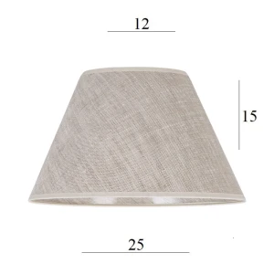 ABAŻUR do lampy stożek 3S-E27 len 12/25 wys 15