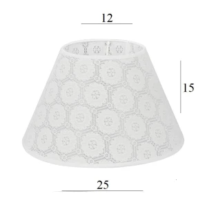 ABAŻUR do lampy stożek 3S-E27  koronka róże 12/25 wys 15   
