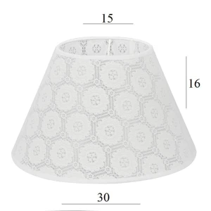 ABAŻUR do lampy stożek 4S-E27 koronka róże 15/30 wys 16   