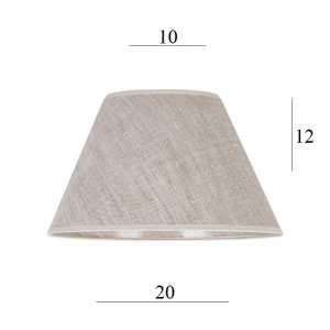 ABAŻUR do lampki stożek 7S-E14 len 10/20 wys 12  