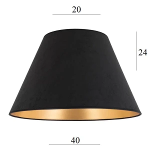 Abażur z weluru do lampy podłogowej 6S CZARNY 20/40 wys 24   
