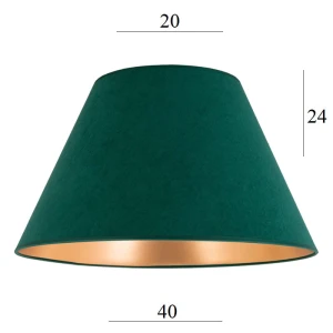 Abażur z weluru do lampy podłogowej 6S ZIELONY 20/40 wys 24    