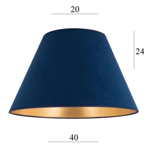 Abażur z weluru do lampy podłogowej 6S GRANATOWY 20/40 wys 24     