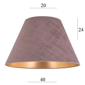 Abażur z weluru do lampy podłogowej 6S RÓŻOWY 20/40 wys 24      