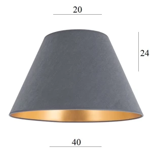 Abażur z weluru do lampy podłogowej 6S SZARY 20/40 wys 24       