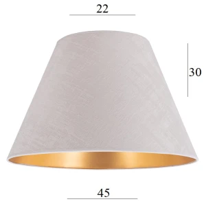 Duży abażur do lampy stojącej stożek 8S SUROWY WELUR 22/45 wys 30 