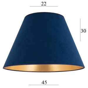 Duży abażur do lampy stojącej stożek 8S GRANATOWY WELUR 22/45 wys 30   